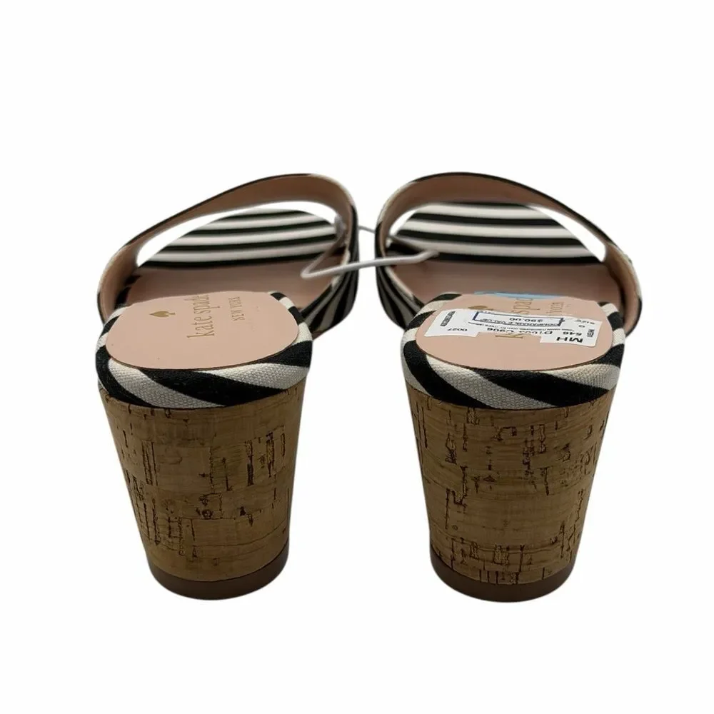 NWT Kate Spade Myrah Zebra Pint Cork Wedges Sandals 6B